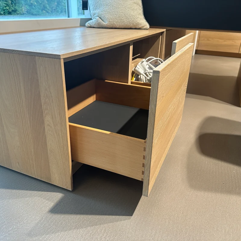 Küche Eiche Weiß Geölt Und Glas Schwarz Matt