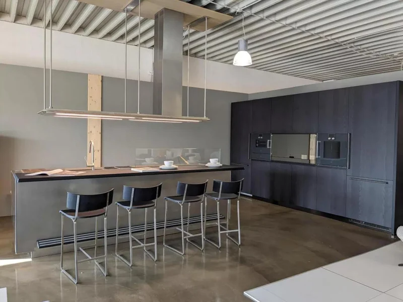 Küche Arclinea Convivium Holz Edelstahl NTF Black ASH Schwarz
