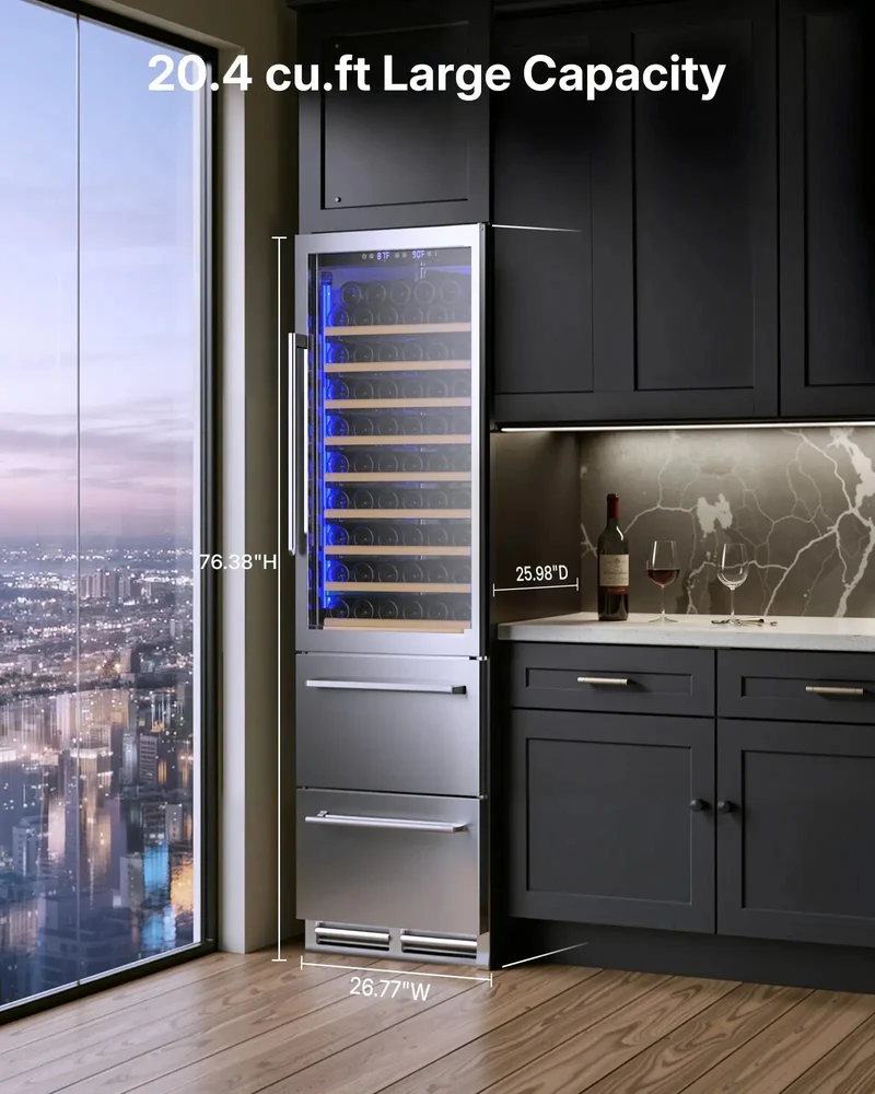 Weinkühlschrank WB204 mit Platz für 108 Flaschen und 96 Dosen