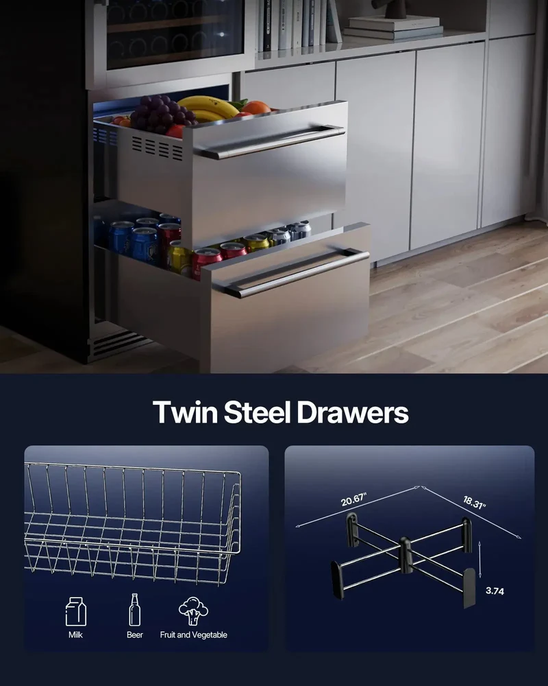 Weinkühlschrank WB204 mit Platz für 108 Flaschen und 96 Dosen