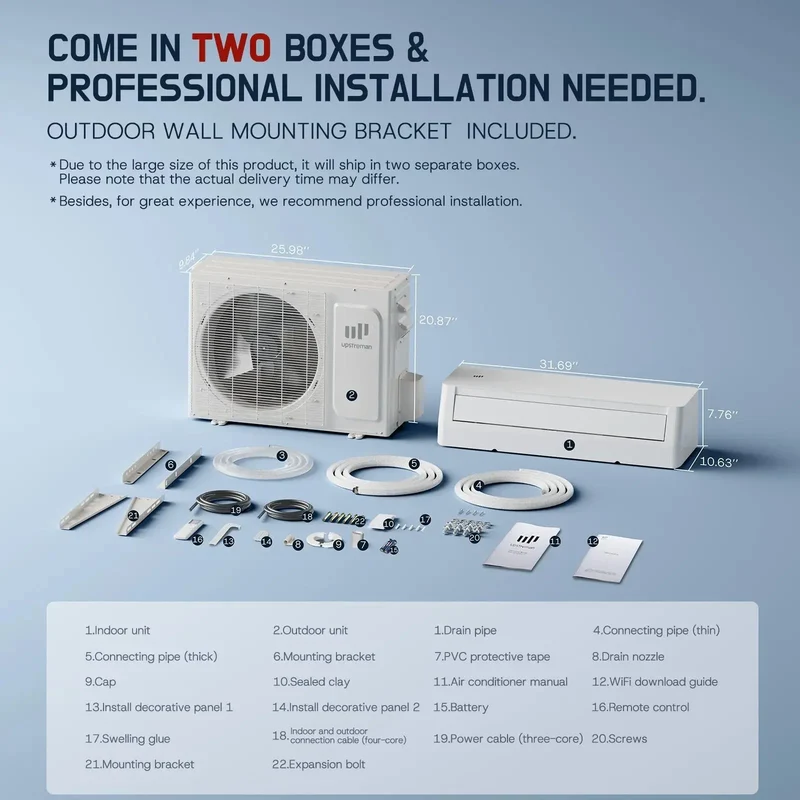 12000 BTU Mini-Split-Klimaanlage UPI12