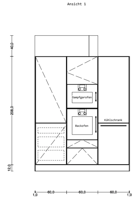 Küche b3 DFK2 Laminat Kunststoff 95 Anthrazit