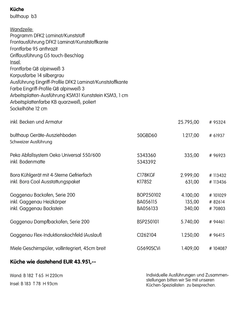 Küche b3 DFK2 Laminat Kunststoff 95 Anthrazit