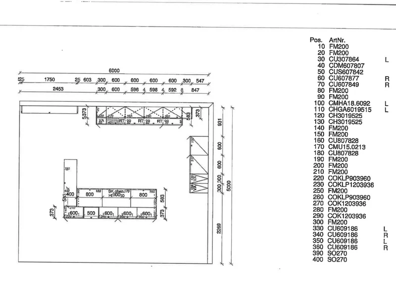 Einbauküche Programm M290 Stahlgrau