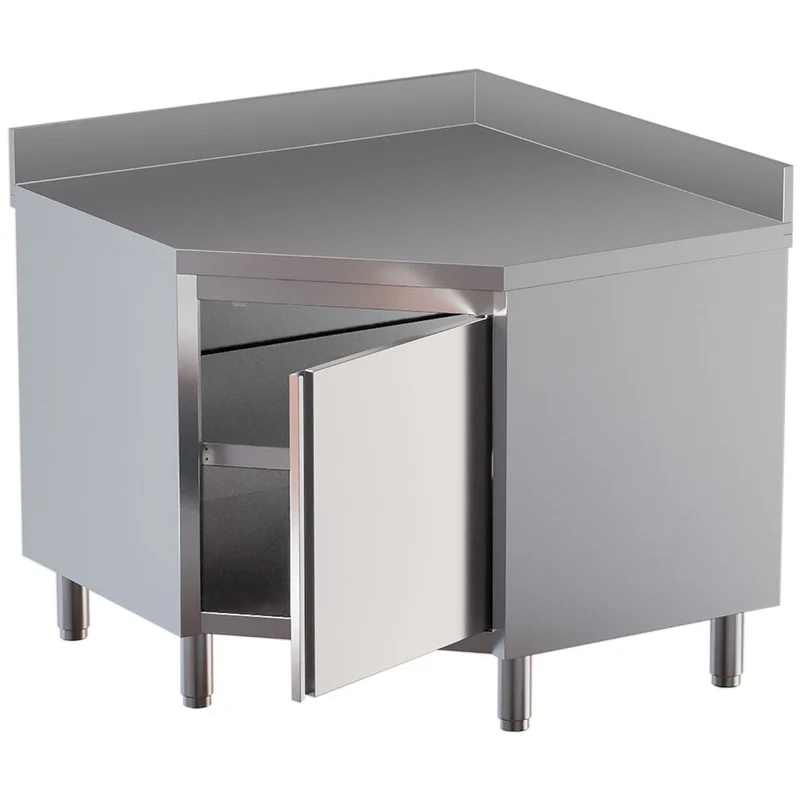 Eck-Arbeitsschrank 90° Winkel, mit hinterer Aufkantung - TAN100D-SA9