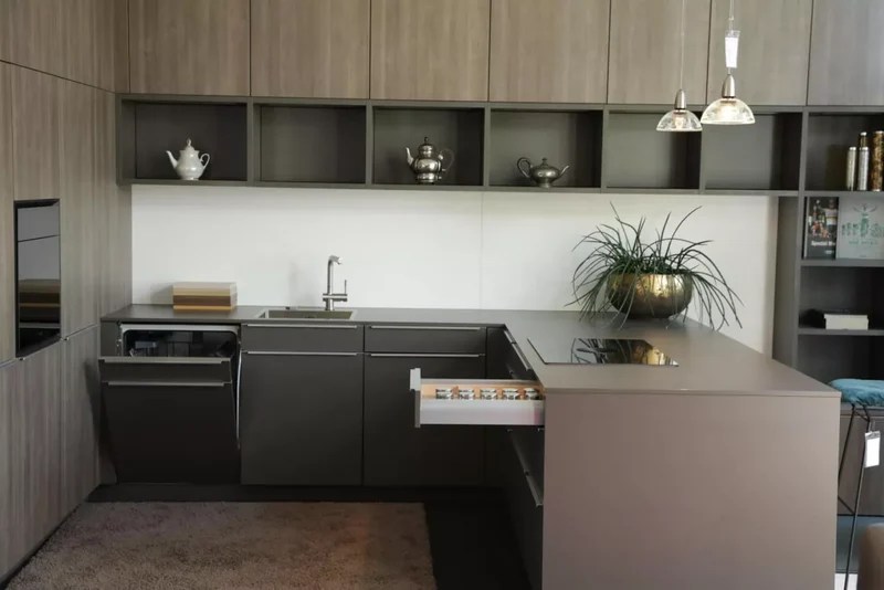Küche Ceres 233 Fronten Holzoptik Torfeiche Lava Braun