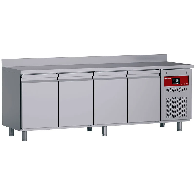Umluft- Kühltisch "für die Wand", 4 Türen GN 1/1, 550 Liter - DT224/P9H-D
