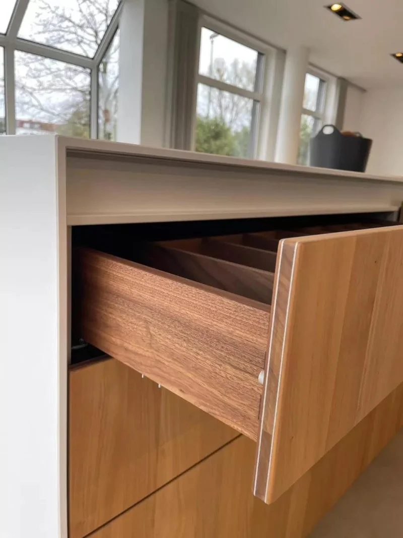 Küche b3 Monoblock 50 Nussbaum Weiß
