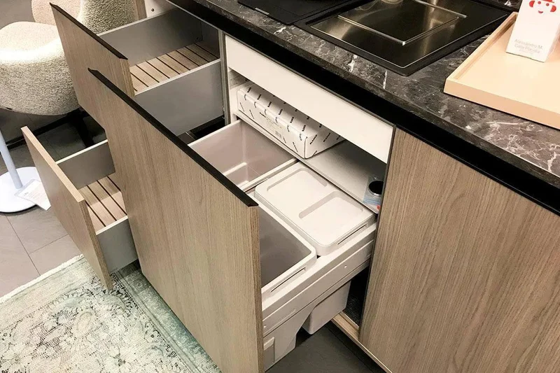Küche SLC Front Kunststoff Eiche Java Braun AbsetzungStrukturlack Schwarz