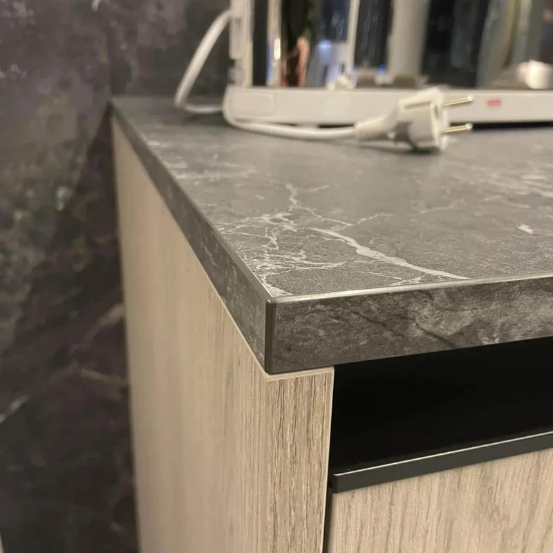 Küche SLC Front Kunststoff Eiche Java Braun AbsetzungStrukturlack Schwarz