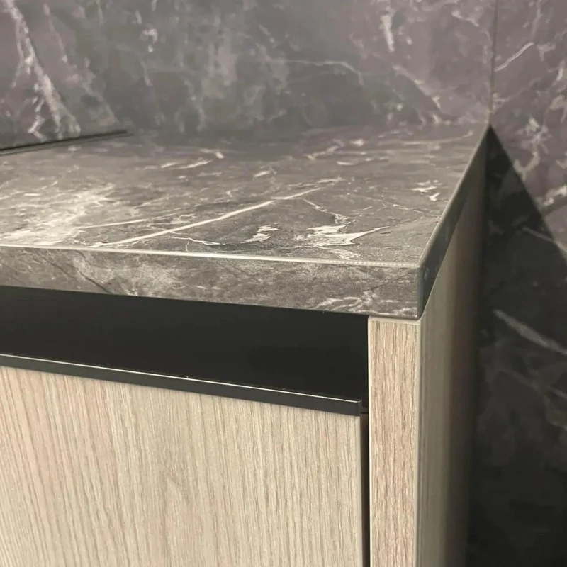 Küche SLC Front Kunststoff Eiche Java Braun AbsetzungStrukturlack Schwarz