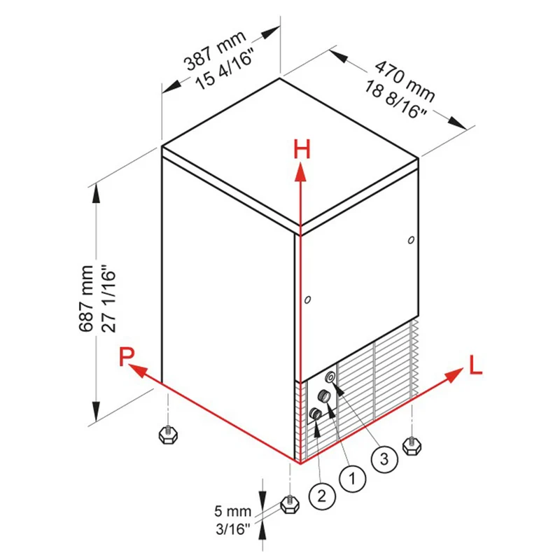 Eiswürfelbereiter CUBO ICE 29 kg, mit 9-kg-Vorratsbehälter – WASSER - CUB30/9W