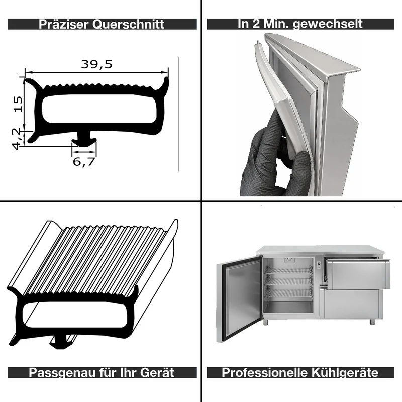 Profil ohne Magnet - Profil 6058 - Länge: 2000mm