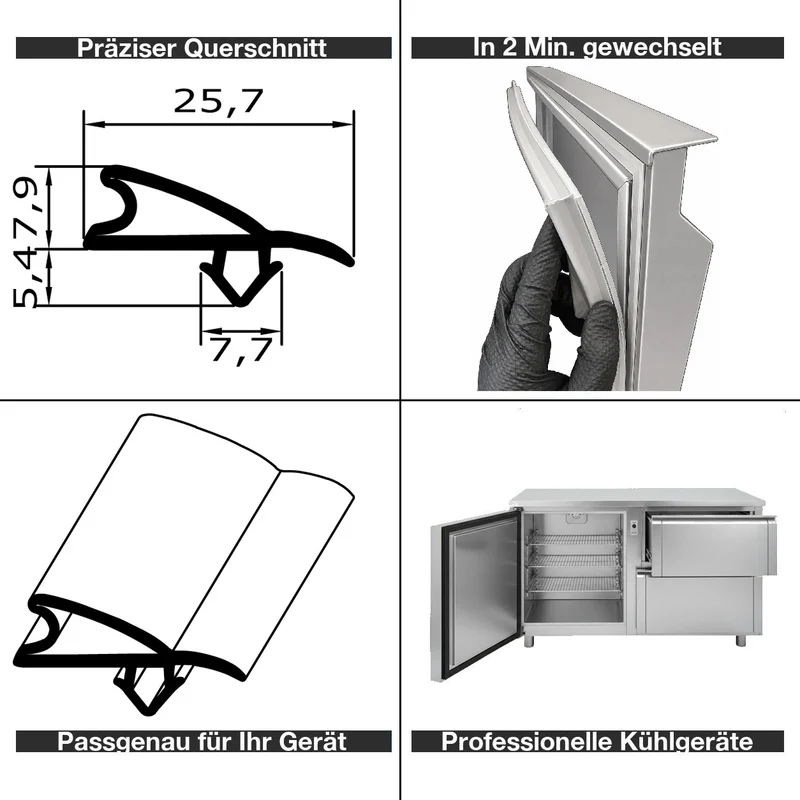 Profil ohne Magnet - Profil 304gr - Länge: 2500mm