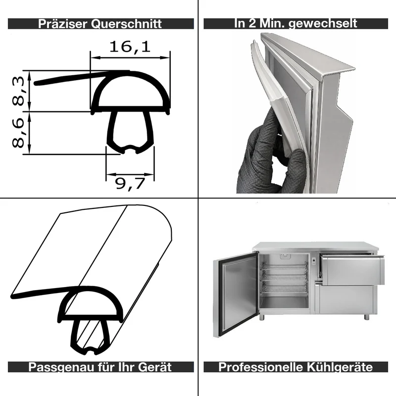 Profil ohne Magnet - Profil 197L - Länge: 2500mm