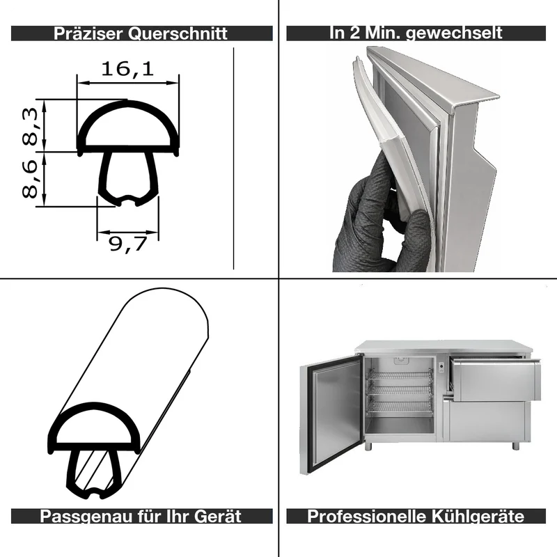 Profil ohne Magnet - Profil 197 - Länge: 2500mm