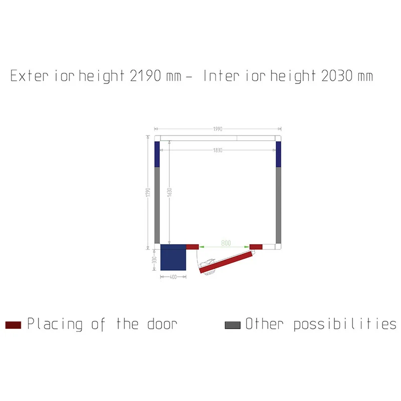 Tiefkühlzelle 6,06 m³ , 80 mm Isolierung , mit Huckepack-Aggregat, WR-Z2020-8U