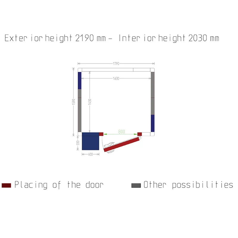 Tiefkühlzelle 4,7 m³ mit Monoblock-Aggregat , 80 mm Isolierung, WR-Z1916-8T