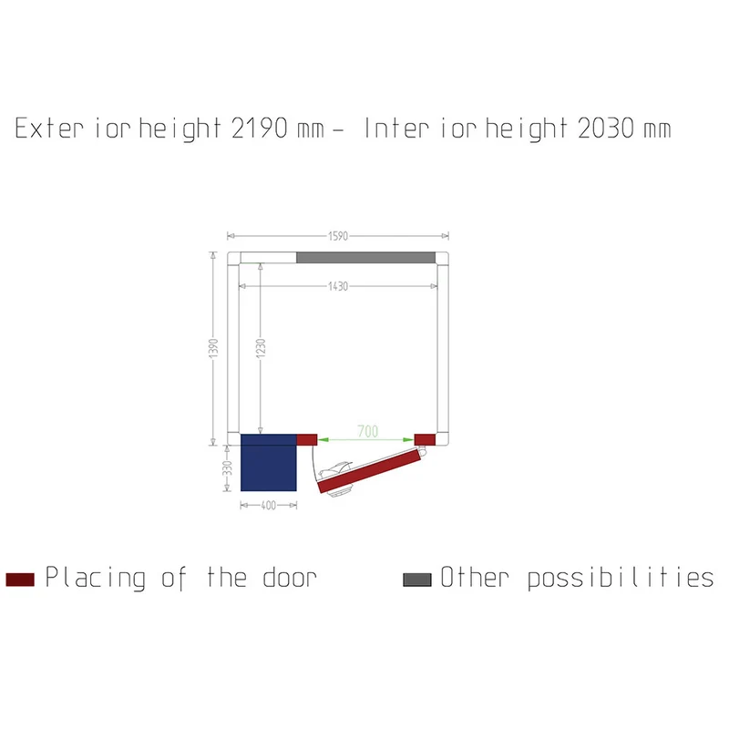 Tiefkühlzelle 3,6 m³ mit Monoblock-Aggregat & 80 mm Isolierung, WR-Z1714-8S