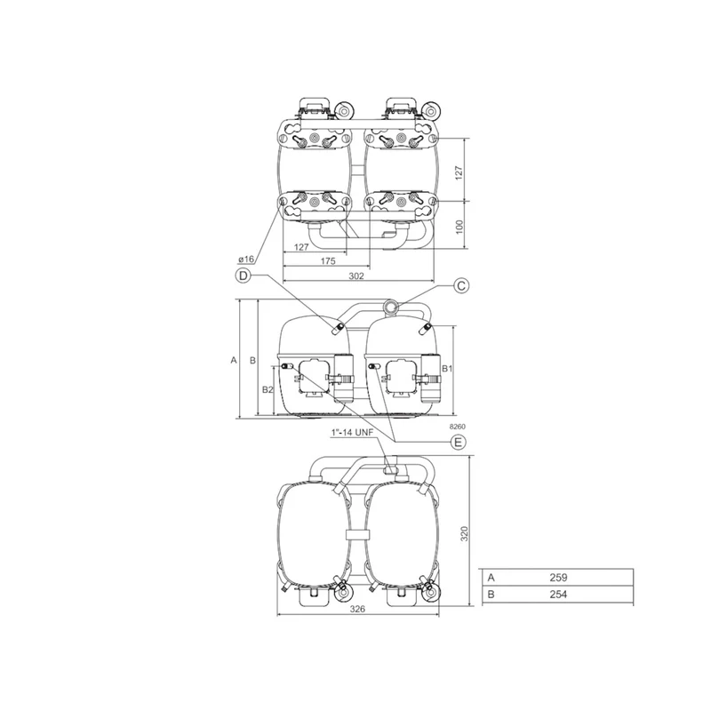 Kompressor SC12/12G Twin Danfoss Secop
