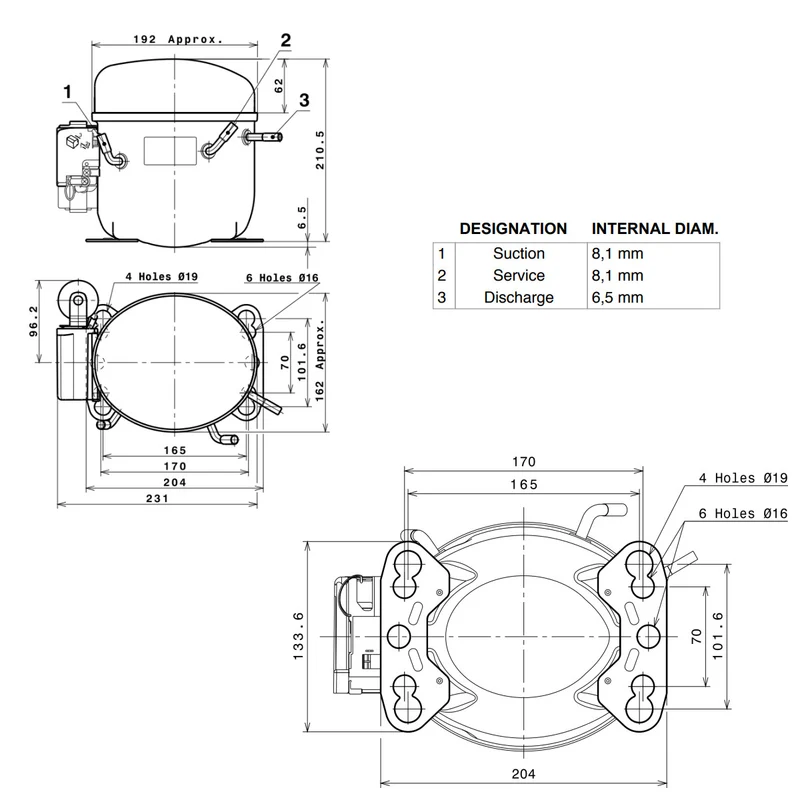 Kompressor NPY12RAa Cubigel Huayi