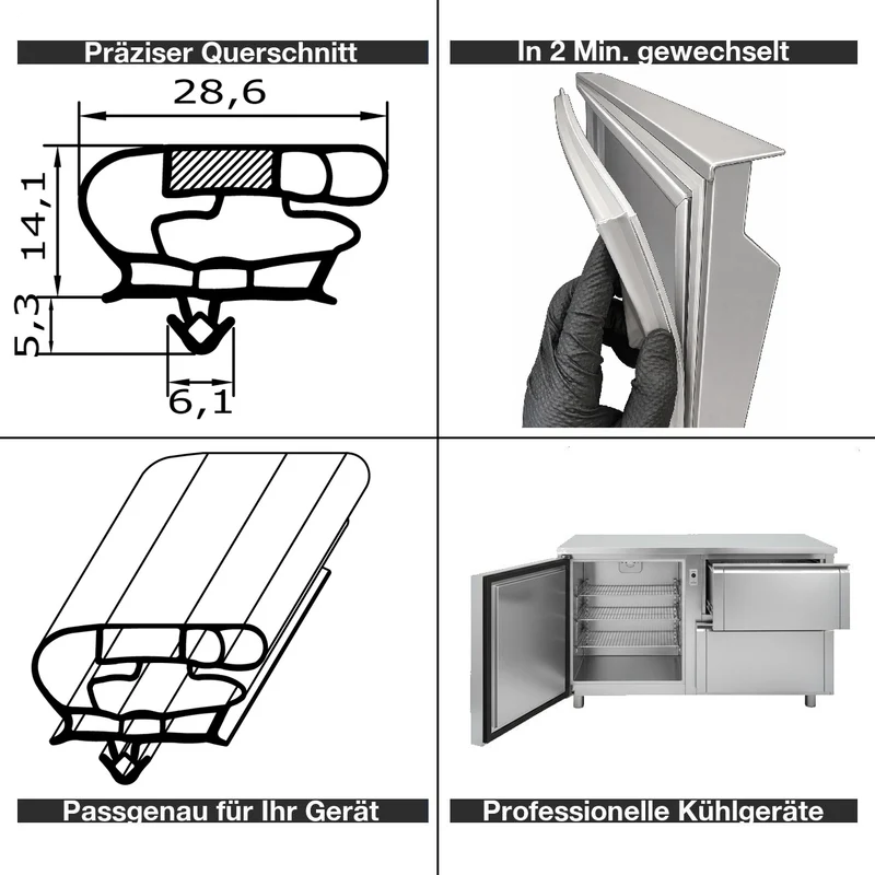 Magnetdichtung - Profil KD24 inkl. Magnetband - auf Maß