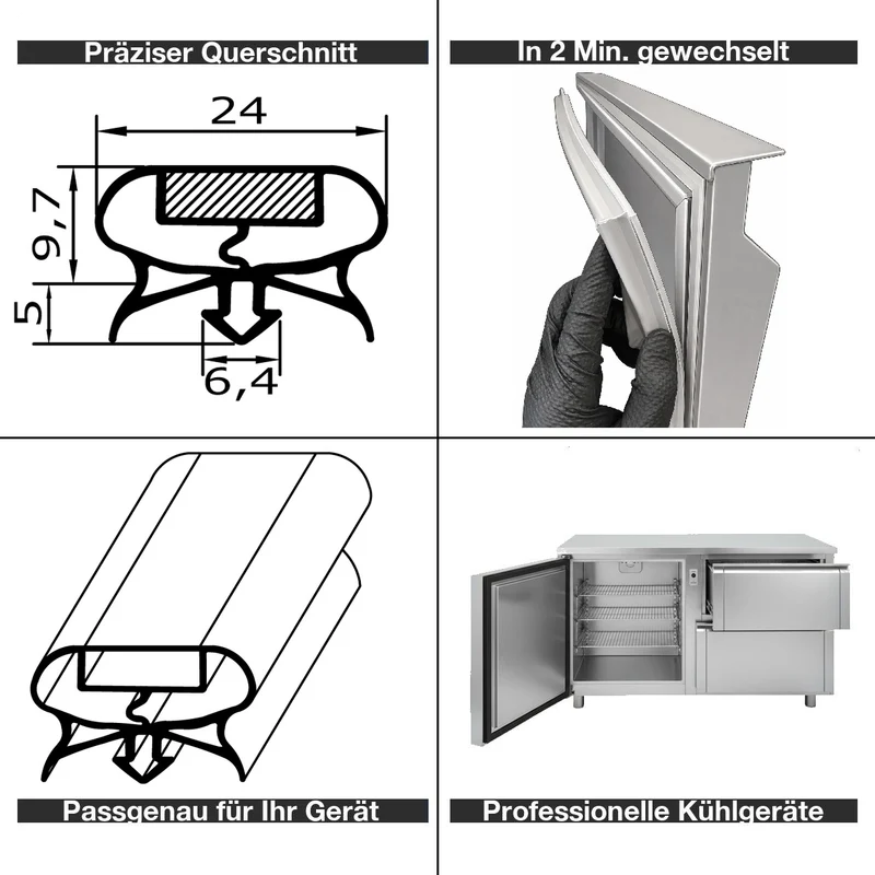 Magnetdichtung - Profil KD23 inkl. Magnetband - auf Maß