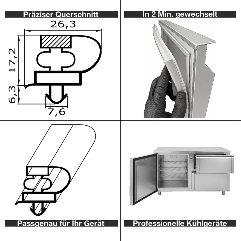 Magnetdichtung - Profil KD11 inkl. Magnetband - auf Maß