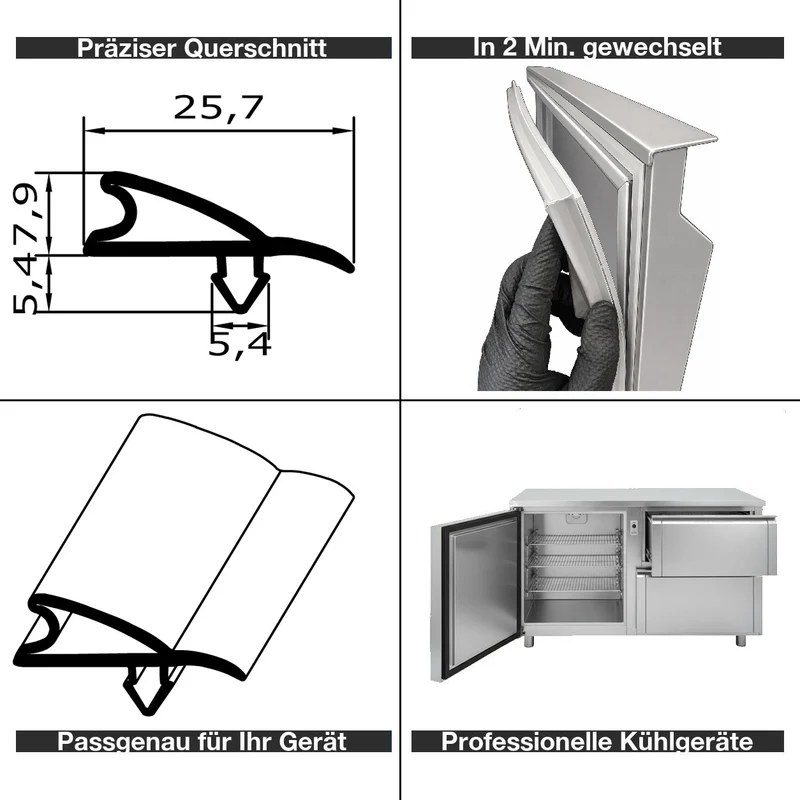 Profil ohne Magnet - Profil 304kl - auf Maß
