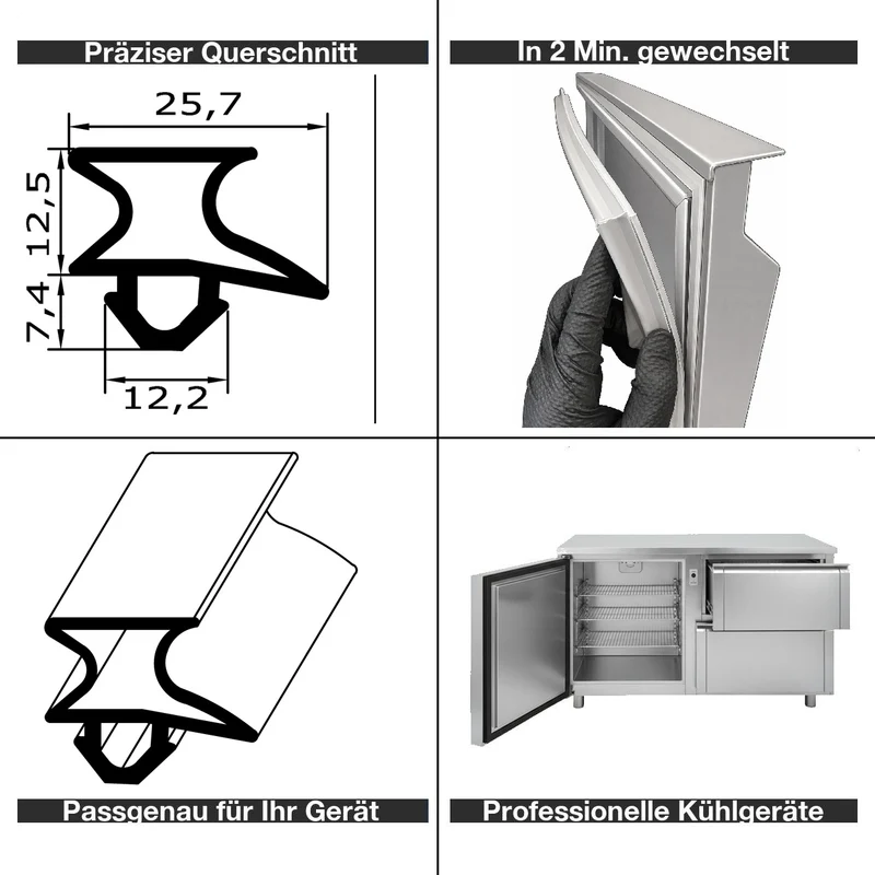 Profil ohne Magnet - Profil 2172 - Länge: 2100mm