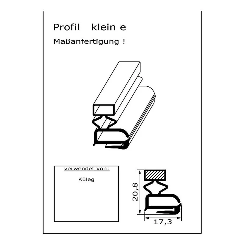 Magnetdichtung - Profil klein e inkl. Magnetband - Länge: 2000mm