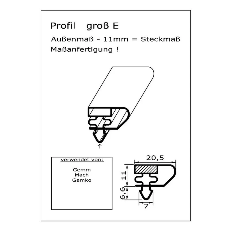 FKH / Gamko McCafe - Profil groß E (695x560 mm)