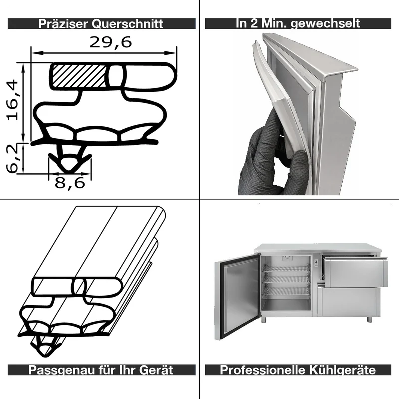 Magnetdichtung - Profil KD14 inkl. Magnetband - auf Maß