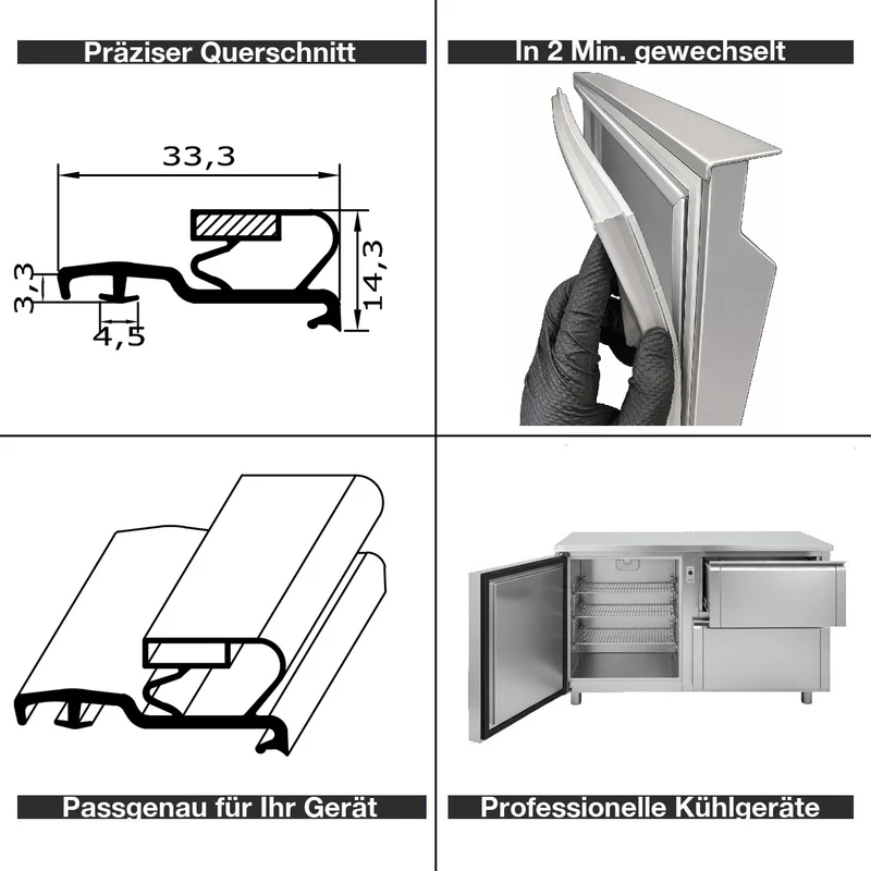 Magnetdichtung - Profil KD02 inkl. Magnetband - auf Maß