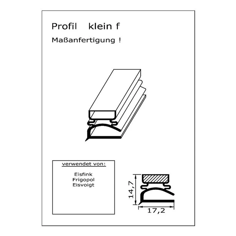 Magnetdichtung - Profil klein f inkl. Magnetband - auf Maß
