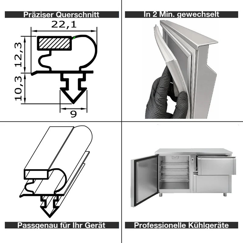 Magnetdichtung - Profil KD05 inkl. Magnetband - auf Maß