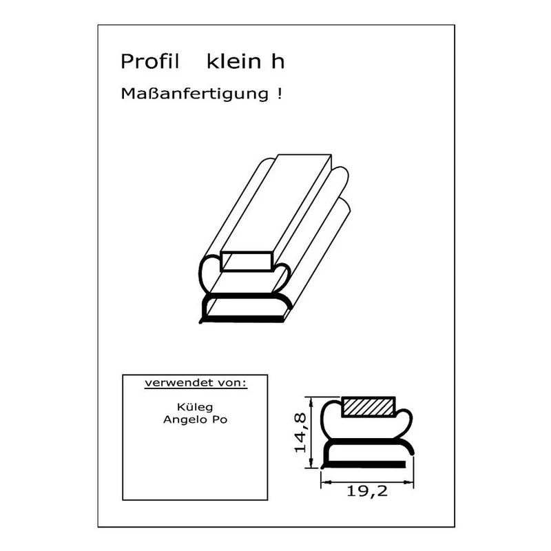 Magnetdichtung - Profil klein h inkl. Magnetband - auf Maß