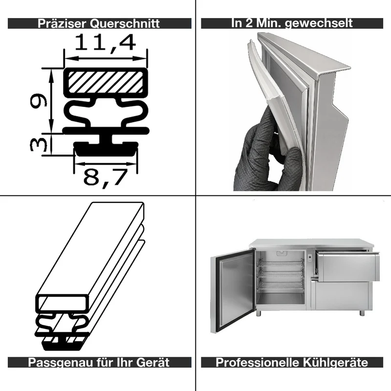 Magnetdichtung - Profil groß M inkl. Magnetband - Länge: 2000mm