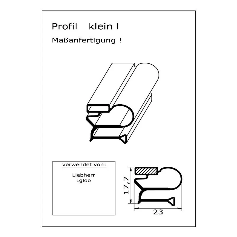 Magnetdichtung - Profil klein l inkl. Magnetband - Länge: 2000mm
