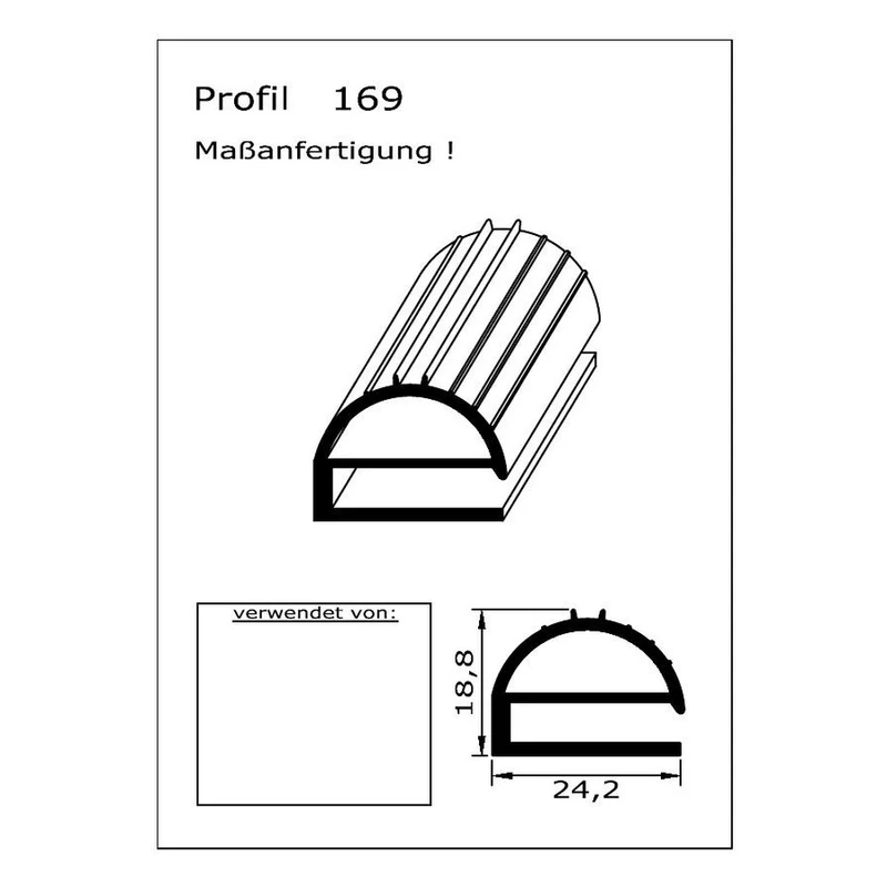 Profil ohne Magnet - Profil 169 - auf Maß