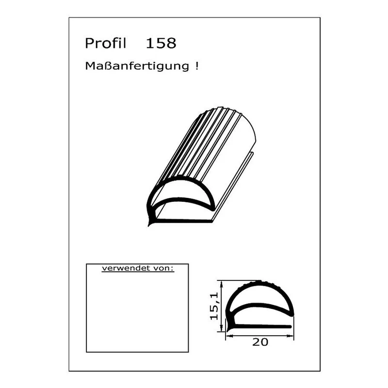 Profil ohne Magnet - Profil 158 - auf Maß