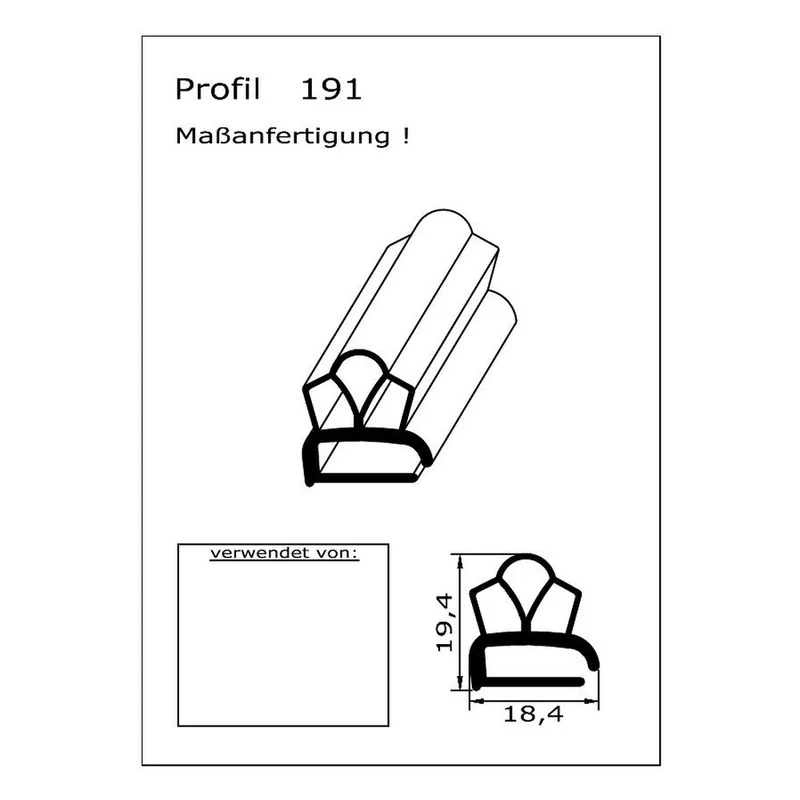 Profil ohne Magnet - Profil 191 - auf Maß