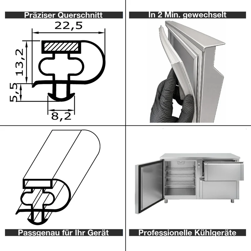 Magnetdichtung - Profil KD09 inkl. Magnetband - Länge: 2500mm