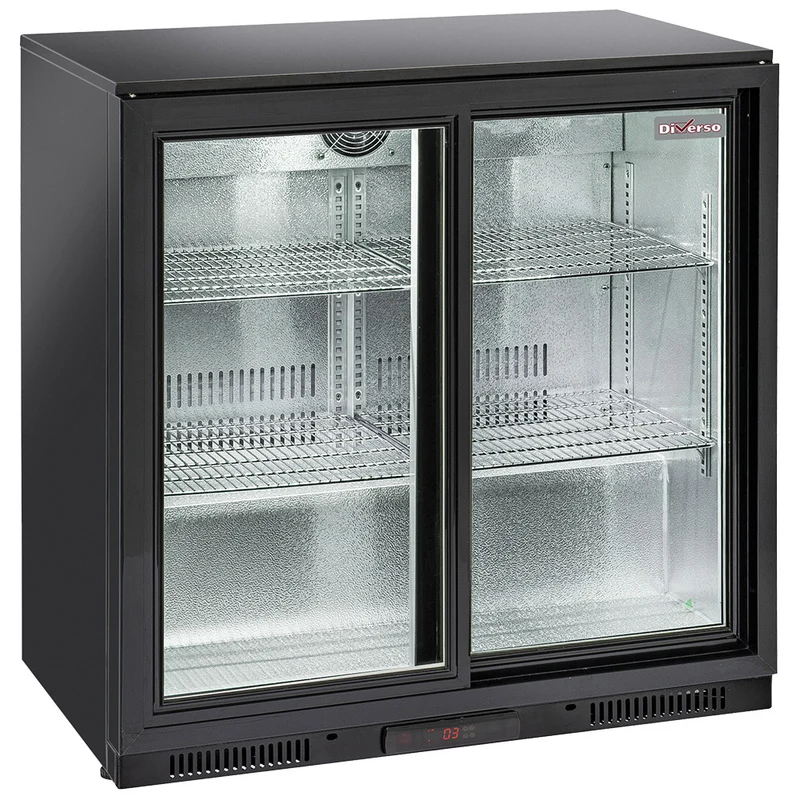 Flaschenkühlschrank mit 2 Glasschiebetüren , 201 L , 90 cm breit, WR-TAB2-S3