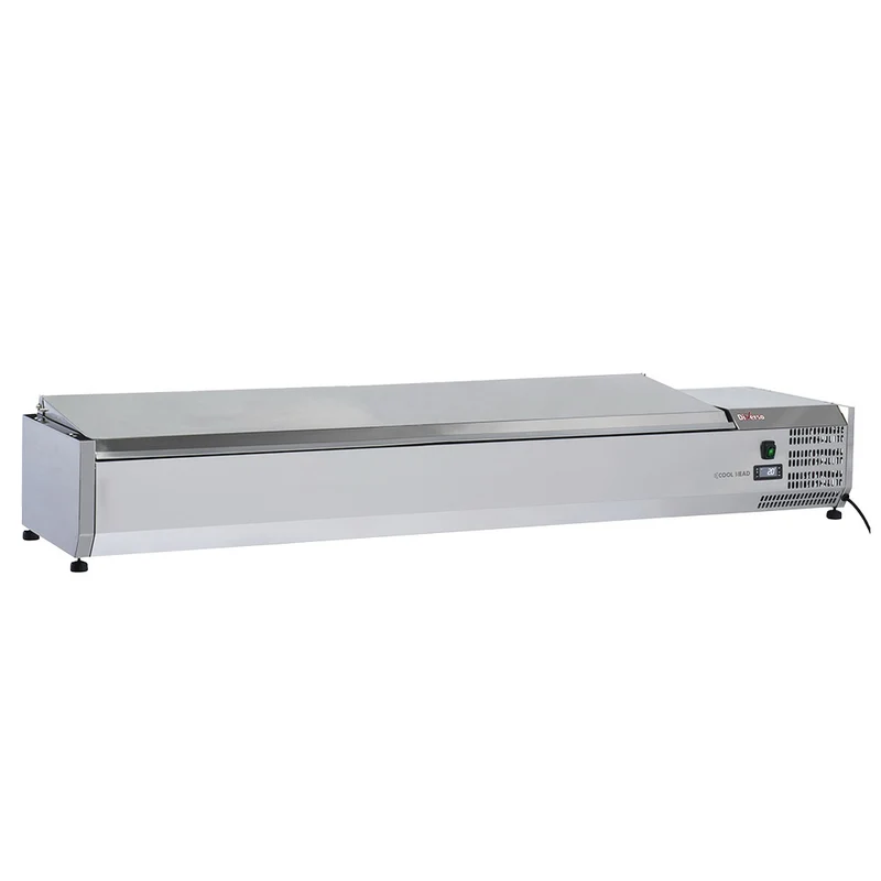 Kühlaufsatz für 8 x GN 1/3 , 180 cm , mit Edelstahldeckel, WR-SY18-C5
