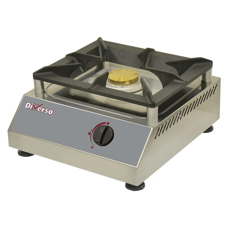Gas-Hockerkocher 5 kW , Professionelles Tischgerät aus Edelstahl, WR-RTS/1G