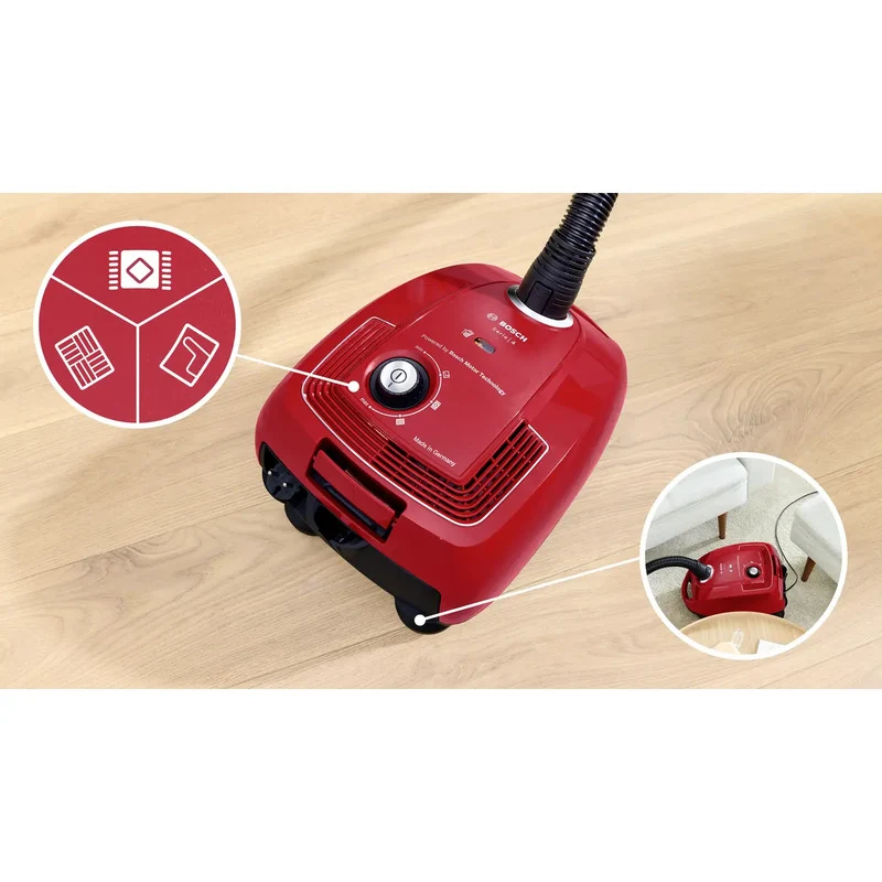 B-Ware Bosch Staubsauger mit Beutel Serie 4 rot 600 W 4 l Staubkapazität 10 m Radius