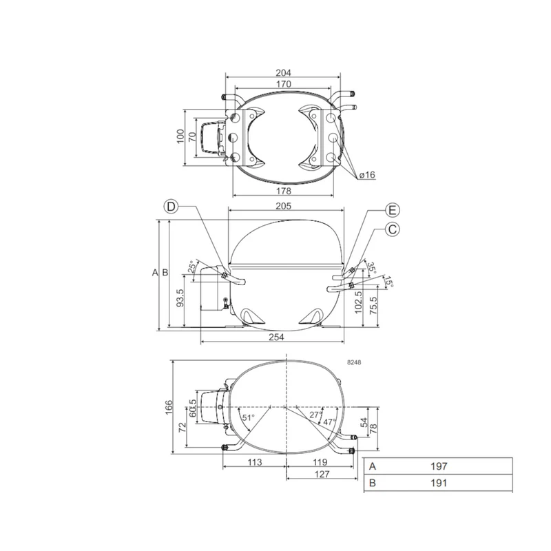Kompressor NL7.3MF Danfoss Secop