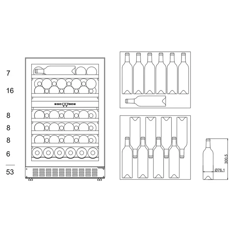 Weinkühlschrank 53 Flaschen mQuvée WineCave Exclusive 780 60D Push/Pull