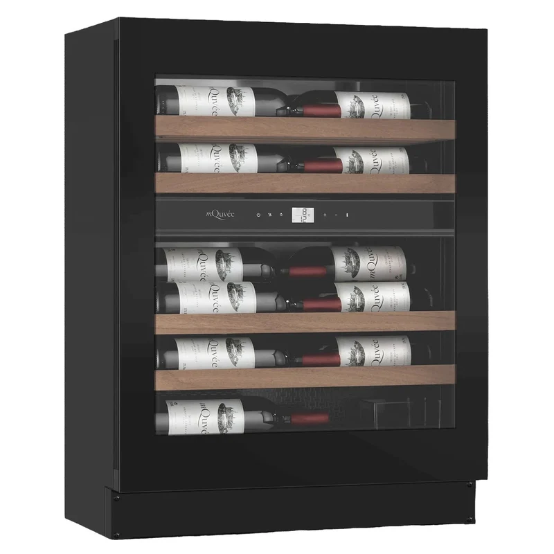 Weinkühlschrank 22 Flaschen mQuvée WineCave Exclusive 700 60D Slim FullGlass Black Push/Pull
